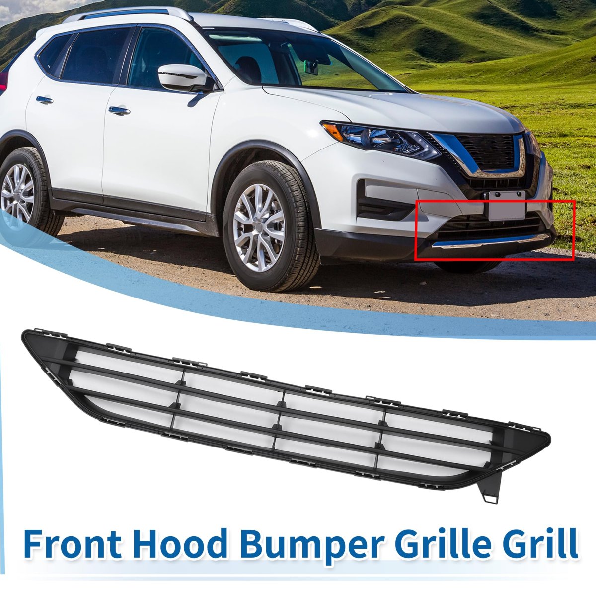 No 622546fl0a Black Front Lower Hood Bumper Grille For Nissan Rogue 2 5l Cvt 2wd S 2row 2016-2020 Kidney Grill 1pcs