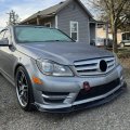 Kuafu 3pcs Front Bumper Lip Splitter Compatible With 2012-2014 Mercedes Benz W204 C180 C200 C220 C250 C300 Sport Models Under