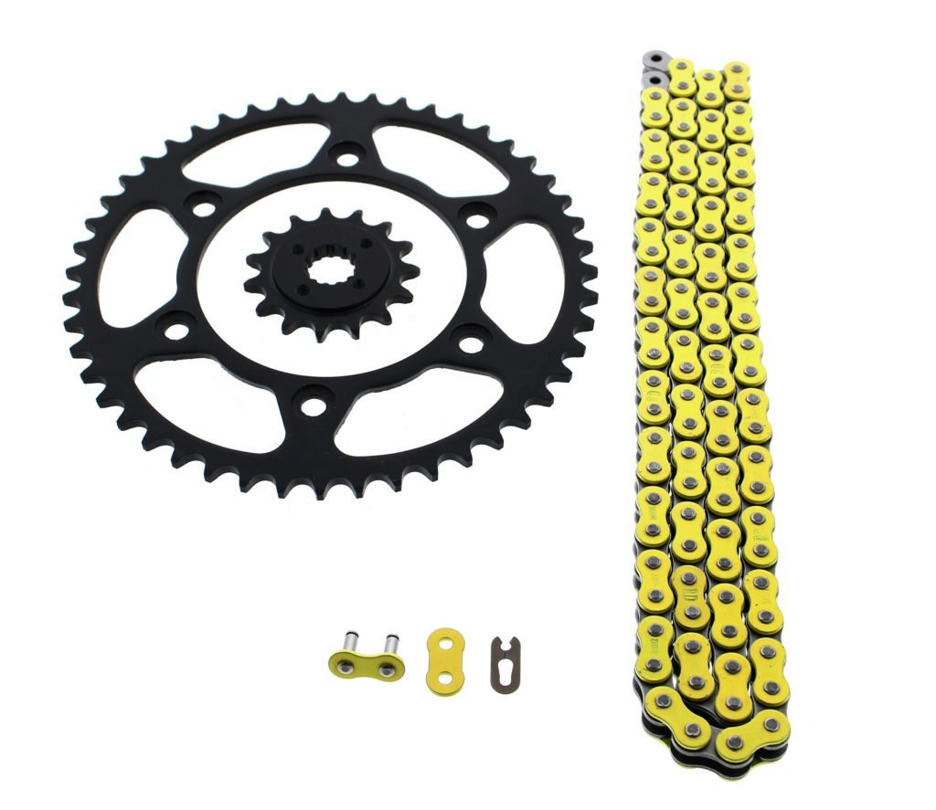 Fits Honda Xr650l 650 L Yellow Chain And Sprocket Black 15 48 116l
