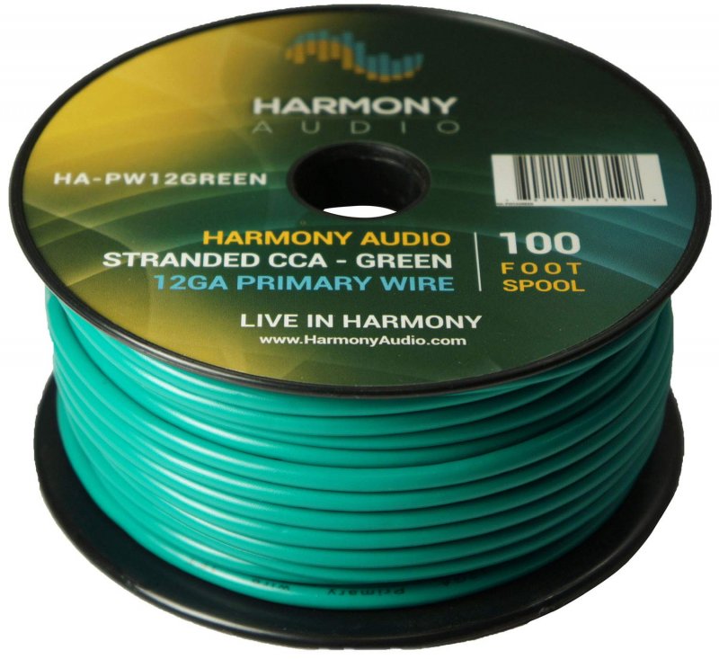 Harmony Audio Primary Single Conductor 12 Gauge Power Or Ground Wire 4 Rolls 400 Feet Green Orange For Car Trailer Model Train