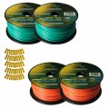 Harmony Audio Primary Single Conductor 12 Gauge Power Or Ground Wire 4 Rolls 400 Feet Green Orange For Car Trailer Model Train