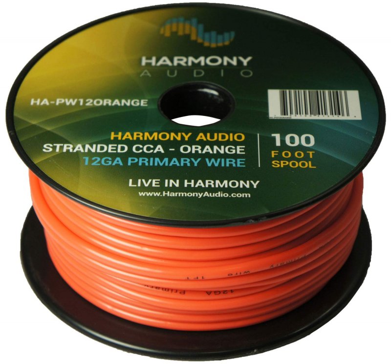 Harmony Audio Primary Single Conductor 12 Gauge Power Or Ground Wire 4 Rolls 400 Feet Green Orange For Car Trailer Model Train