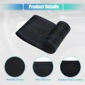 Uxcell Hand Sewn Steering Wheel Cover Blue Stitch With Needle And Thread Universal Fit 13 8-14 4 Inch 35-36 5cm Dia For Car
