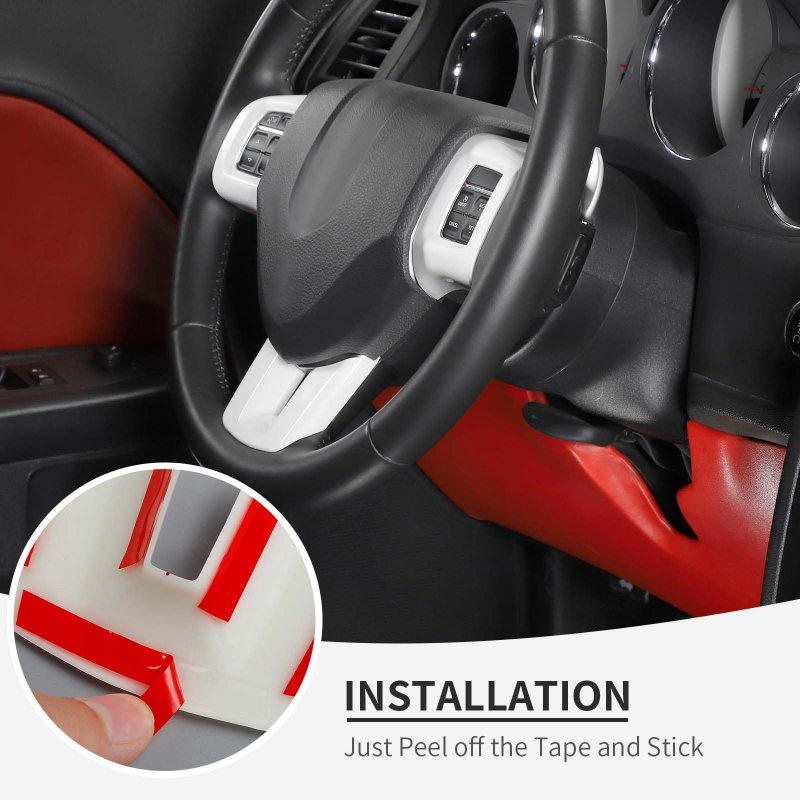 Linskip Steering Wheel Trim For Dodge Journey 2013-2022 Charger Challenger Durango Dart 2009-2014 Cover Interior Accessories