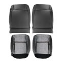 4pcs Black Artificial Leather Seat Cover Front Driver And Passenger Side Bottom Top Lean Back Replacement For 2007-2012 