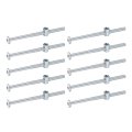 10pcs Bed Frame Bolts M6 X 100mm Hex Socket Head Screws Barrel Nuts Bunk Furniture With Rice-shaped Nut For Chairs Cots Silver 
