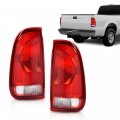 G-plus Red Tail Lights Pair W O Bulbs Wire Harness Compatible With Ford F150 Stepside 1997-2004 Fit F250 1997-1999 F350 F450