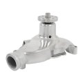 High Volume Water Pump Short Polished Aluminum Replacement For Chevy Small Block V8 283 327 350 1955-1985