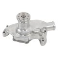 High Volume Water Pump Short Polished Aluminum Replacement For Chevy Small Block V8 283 327 350 1955-1985