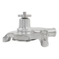 High Volume Water Pump Short Polished Aluminum Replacement For Chevy Small Block V8 283 327 350 1955-1985