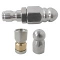 Pressure Washer Sewer Jetter Nozzle Kit Stainless Steel Rotating Nose Jet Tip Different Model Drain Spray Heads 1 4 Quick 