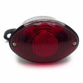 Httmt Oval-shape Led Tail Brake Light License Plate Compatible With Bobber Chopper Cruiser Street Bike
