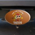 I Don T Care M Getting Tacos Skateboard Funny Humor Oval Tow Trailer Hitch Cover Plug Insert