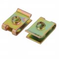 Uxcell 25pcs Spring Steel Speed Fastener U Nut Brass Tone For M5 Screw Bolt