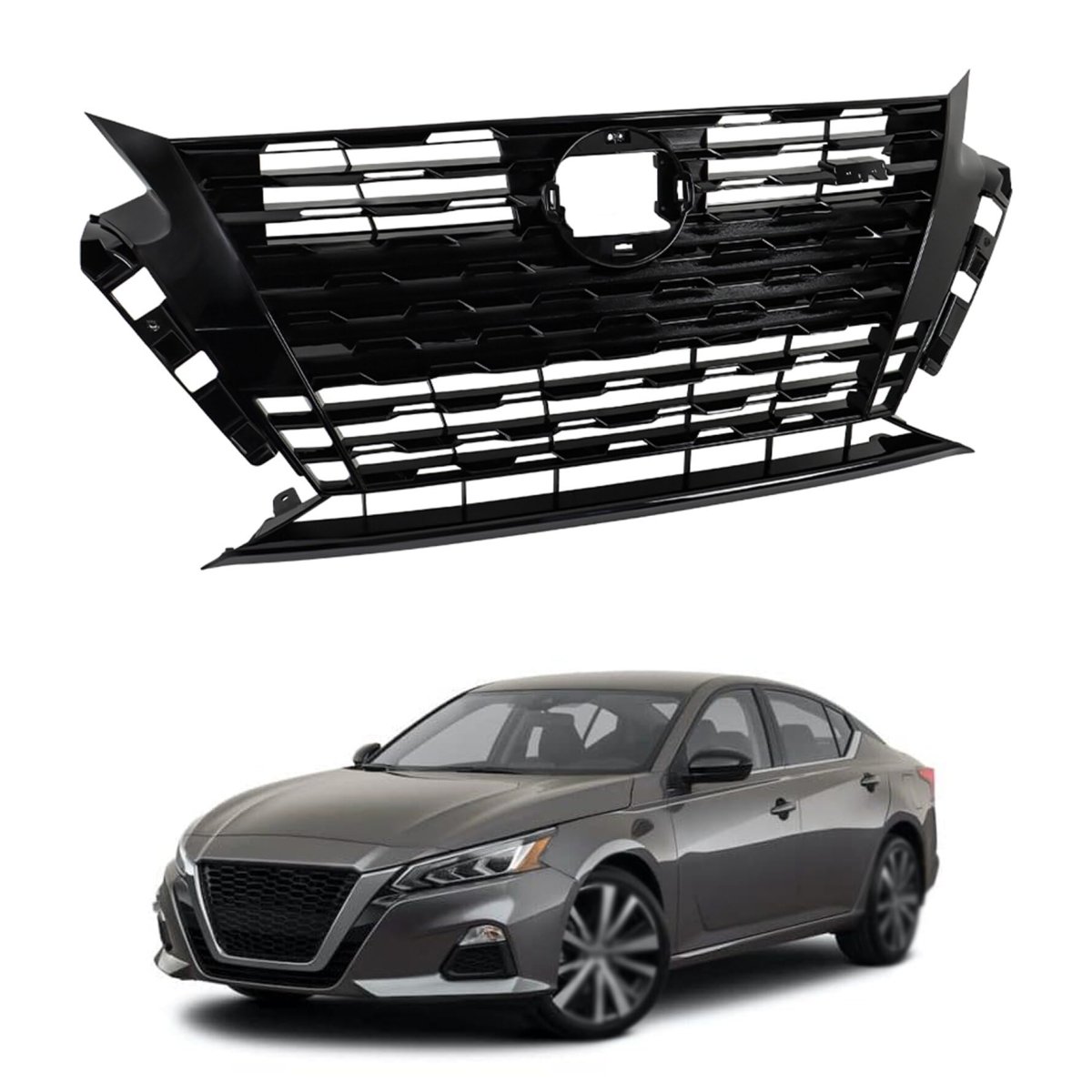 Front Bumper Upper Grille Black Hood Replacement For 2023 2024 Altima Direct Plastic Grill