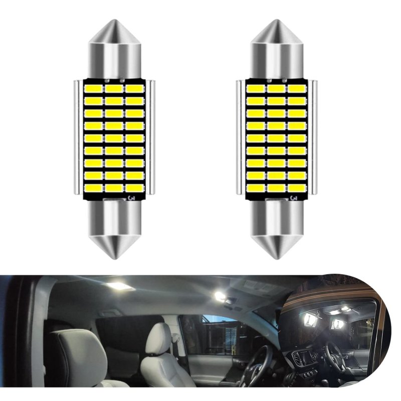 6418 Led Festoon Car Bulbs 36mm 1 42in Super Bright 4014 Chipsets Canbus No Error 6500k White Lamp For Interior Dome Map