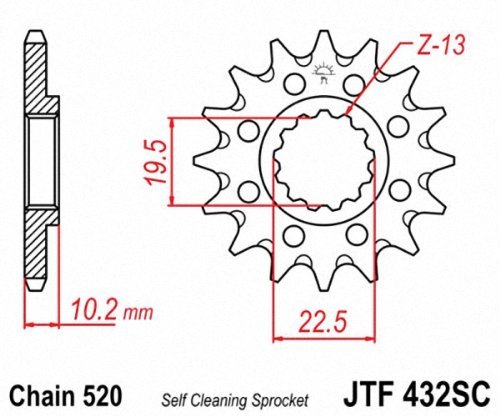 Jt Sprockets Jtf432 15sc 15t Steel Front Sprocket Black 15 Tooth