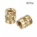 Uxcell Knurled Insert Nut M4 X 7mm L 6mm Od Female Thread Brass Embedding 30 Pcs