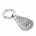Ipick Image Made Clear Dome Real Silver Carbon Fiber Chrome Metal Teardrop Key Chain With Logo For Dodge Journey