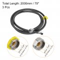 Uxcell Faucet Supply Line Connector 3pcs G1 2 Female X 79 Inch Long Braided 304 Stainless Steel Water Hose Black
