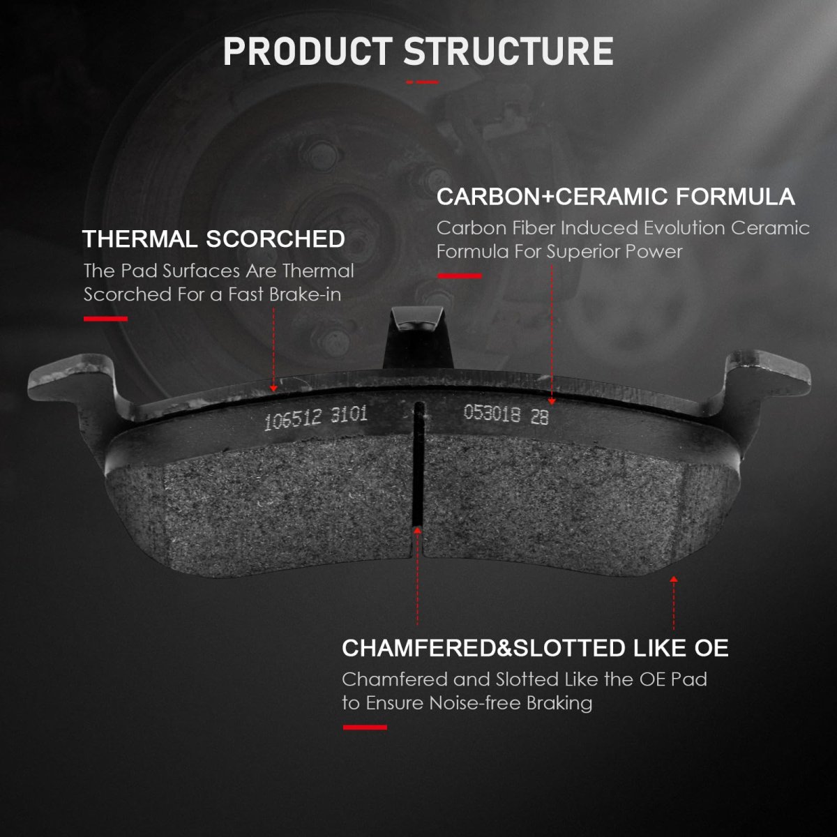 D1279 Brake Pads W Hardware Rear Disc Pad Set