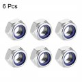 Uxcell M12 X 1 75mm Nylon Insert Hex Lock Nuts 304 Stainless Steel Plain Finish Pack Of 6