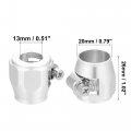 X Autohaux An8 Hex Car Hose Finisher Flexible Rubber Pipe Clamp With Screw Band Adapter Fitting For Oil Fuel Water Tube Silver