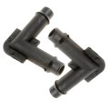 Vacuum Tubing Connector 2 Pieces Plastic Elbow Right Angle Shape 0 25 In Outer Diameter Black Alx-pau-mm-47316-cl360a50 