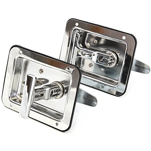 2 Trailer Door Latch T-handle Large Lock Stainless Keys Camper Rv Truck Toolbox