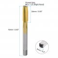 Uxcell Metric Thread Tap M8 X 1 25 H2 Titanium Coated M35 High Speed Steel Straight Flute Screw Milling Machine Taps Threading