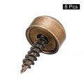 Uxcell 8pcs Decorative Screws With Caps 9mm Dia Brass Mirror Fixing Fasteners For Mirrors Tables Furniture Bronze