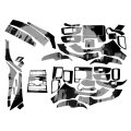 38pcs 5d Black Carbon Fiber Grain Car Interior Decor Trims Stickers Decals Compatible For Acura Tsx 2009-2014