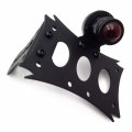 Smt-black Horizontal Vertical Zigzag Side Mount License Plate Bracket Black Round Led Tail Brake Light Integrated Compatible