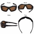 Polarized Motorcycle Riding Sunglasses Model Wb330pzbkam Large Frame With Removable Foam Wind Liner And Articulating Arms Black