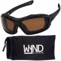 Polarized Motorcycle Riding Sunglasses Model Wb330pzbkam Large Frame With Removable Foam Wind Liner And Articulating Arms Black 