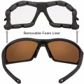 Polarized Motorcycle Riding Sunglasses Model Wb330pzbkam Large Frame With Removable Foam Wind Liner And Articulating Arms Black