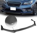 Auto Dynasty 3pcs Sti Style Car Front Bumper Lips Spoiler Wing Body Kit Compatible With Subaru Legacy 18-20 Black Carbon Fiber