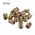 Uxcell M10x20mm Threaded Inserts For Wood Hex Socket Drive Furniture Screw-in Nut 16pcs