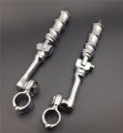 Xkh Group Motorcycle Chrome Long Angled Peg Mounting Kit With Bamboo Style Foot For Bike 1-1 4 Inch 1 25 Front Engine Guard