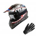 1storm Adult Motocross Helmet Bmx Mx Atv Dirt Bike Downhill Mountain Monster Shark Black Goggles Skeleton Glove Bundle 