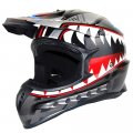 1storm Adult Motocross Helmet Bmx Mx Atv Dirt Bike Downhill Mountain Monster Shark Black Goggles Skeleton Glove Bundle