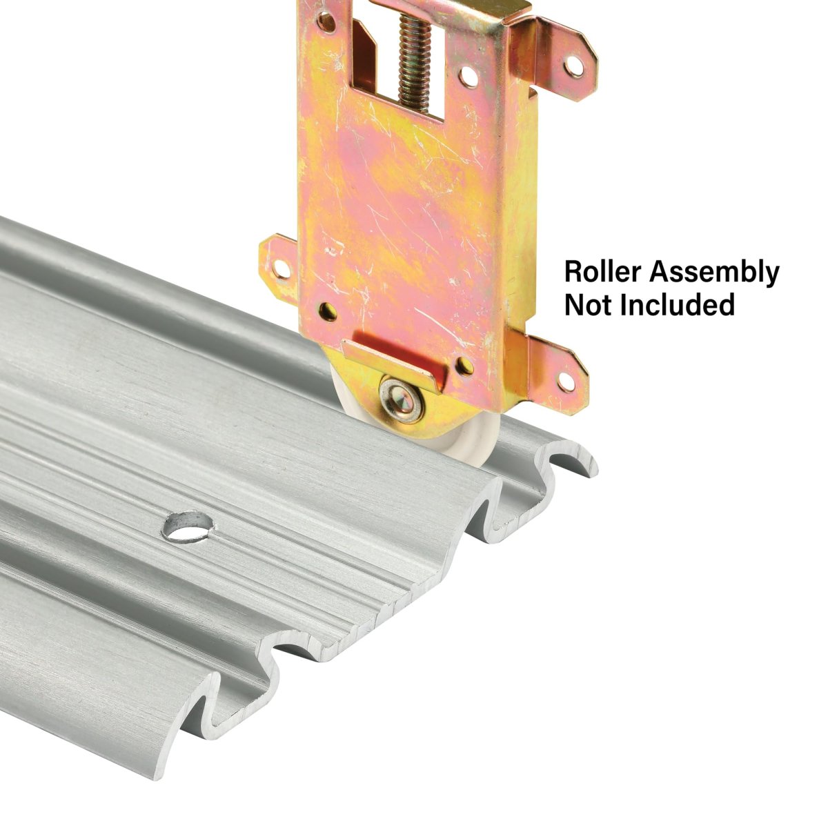 N 6875 By Pass Mirror Door Bottom Track 48 In Roll Formed Steel Satin Nickel Single Pack