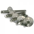 Stainless Steel Pop Rivets 3 16 In Diameter Large Flange Blind X 4 Grip Silver 100 Pack 