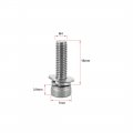 Uxcell M4 X 16mm Stainless Steel Hex Socket Head Cap Screws Bolts Combine With Spring Washer And Plain Washers 10pcs