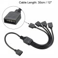 Uxcell Rgb Splitter Cable 1 Female To 4 Pin Extension Connector Cord Wire For 5050 3528 Led Light Strips 30cm Length