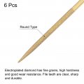 Uxcell Diamond Needle Files 3mm X 140mm Titanium Coated Round Type File Handles Hand Tool For Metal Wood Stone Marble 6pcs