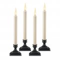 Xodus Innovations Fpc1650-4 Battery Operated Flameless 12 Inch Taper Candle And Base With 3d Warm White Flickering Flame 6 Hour 