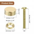 Uxcell 4pcs Brass Decorative Screws With Caps 12 Mm Mirror Cap Cover Nails Fasteners For Furniture Gold