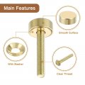 Uxcell 4pcs Brass Decorative Screws With Caps 12 Mm Mirror Cap Cover Nails Fasteners For Furniture Gold