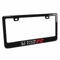 Ipick Image For Honda Civic Type-r Black Real 3k Carbon Fiber Finish Abs Plastic License Plate Frame